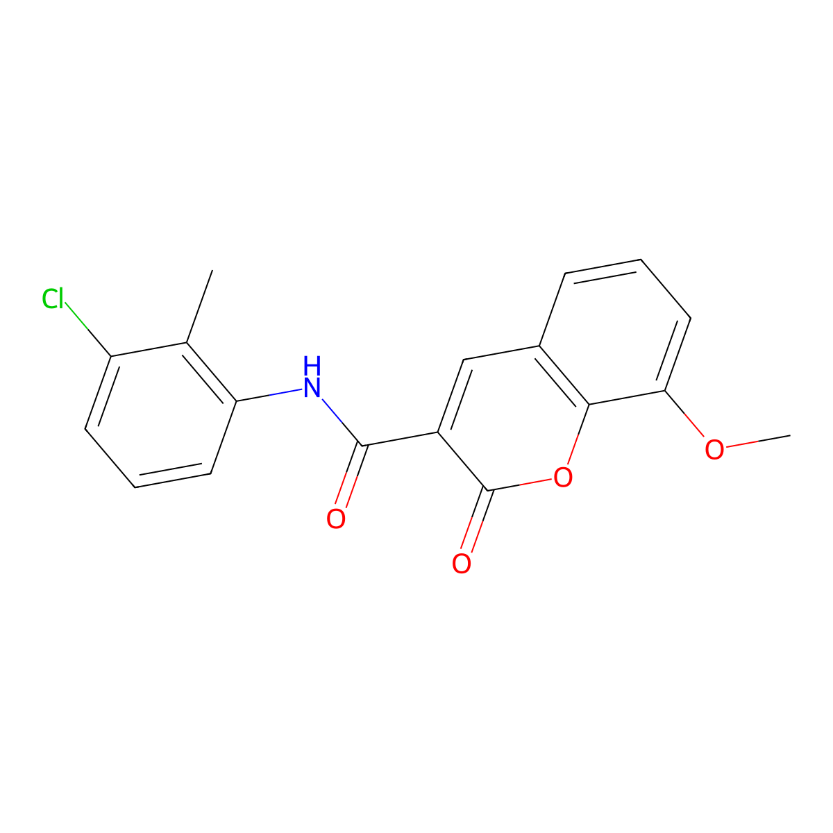 N-(3-chloro-2-methylphenyl)-8-methoxy-2-oxo-2H-chromene-3-carboxamide molecular structure, CAS 365511-81-5