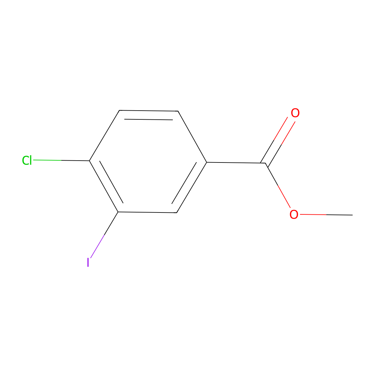 Methyl 4-chloro-3-iodobenzoate molecular structure, CAS 365526-34-7