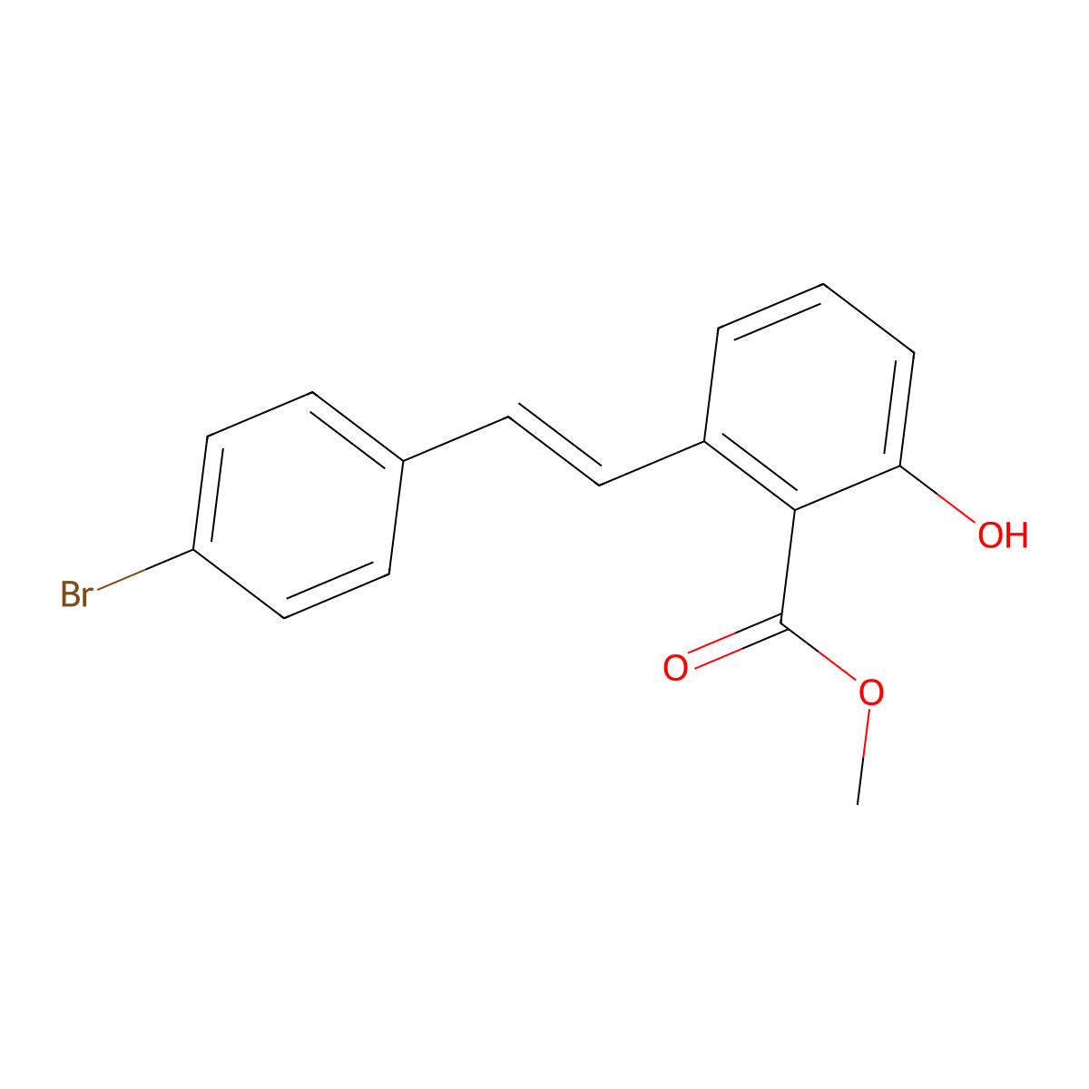 2-[2-(4-Bromo-phenyl)-vinyl]-6-hydroxy-benzoic acid methyl ester molecular structure, CAS 365542-24-1