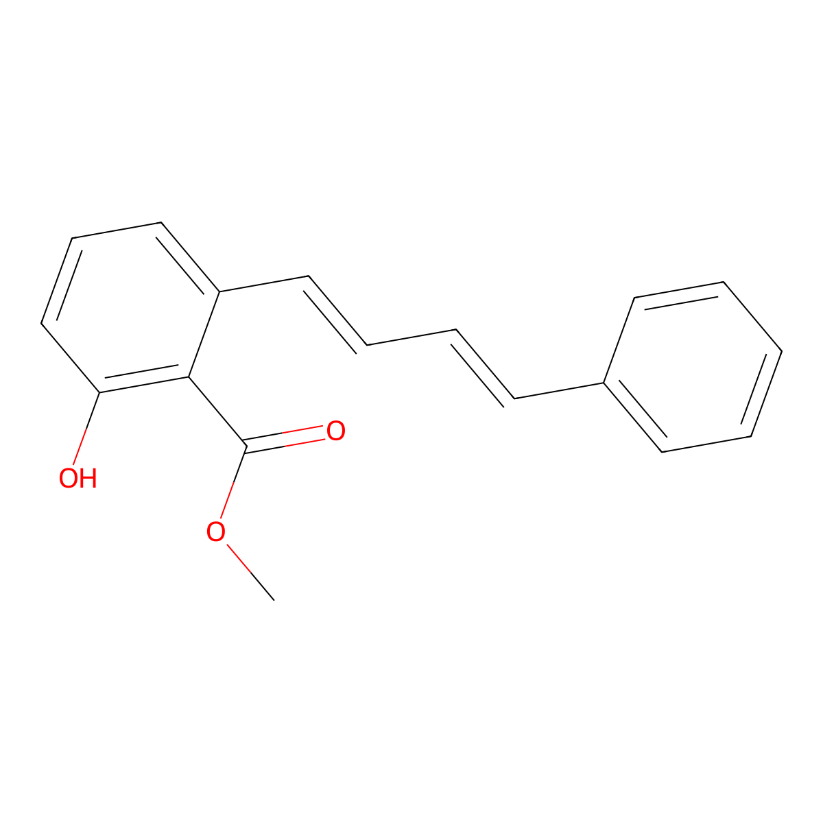 2-Hydroxy-6-(4-phenyl-buta-1,3-dienyl)-benzoic acid methyl ester molecular structure, CAS 365542-25-2