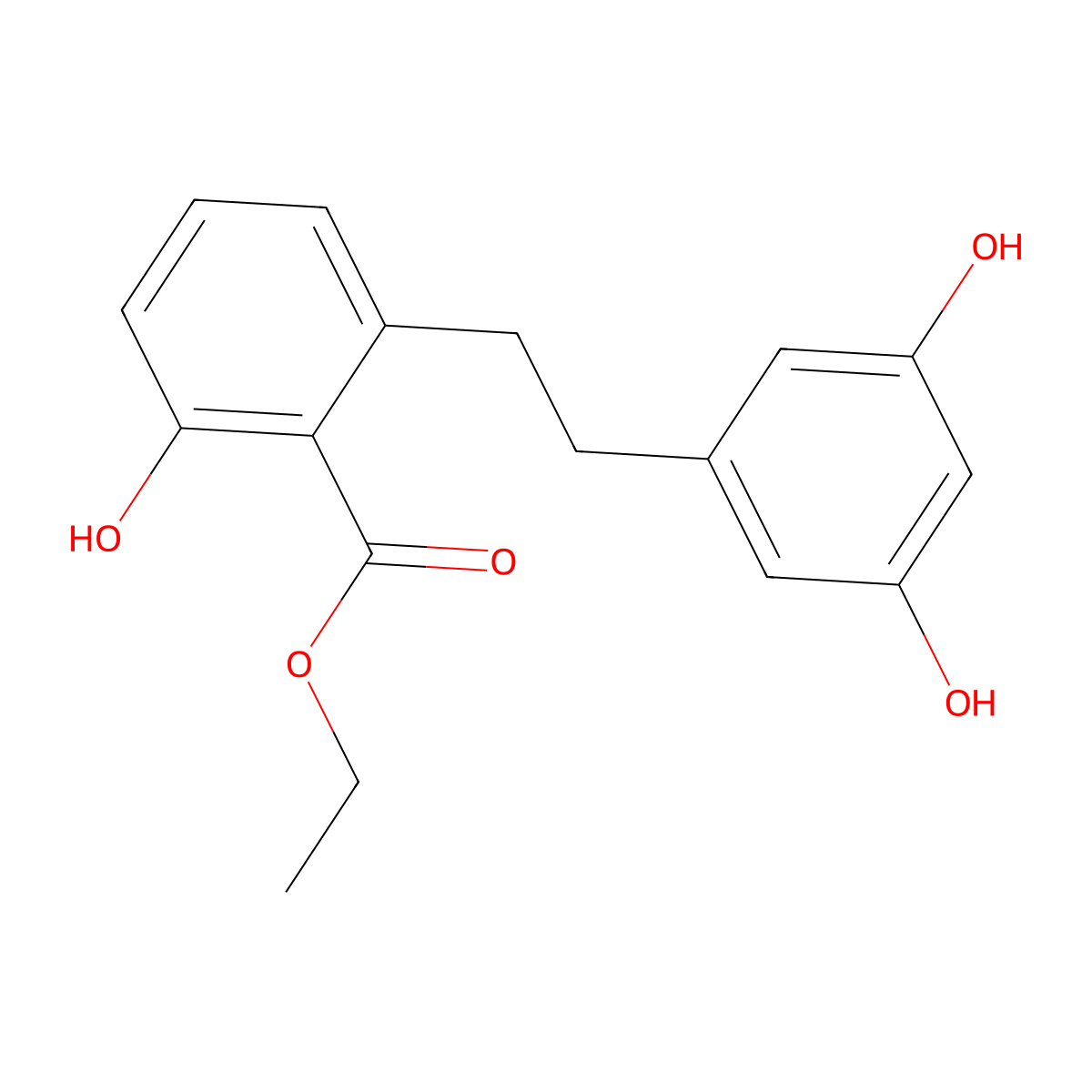 2-[2-(3,5-Dihydroxy-phenyl)-ethyl]-6-hydroxy-benzoic acid ethyl ester molecular structure, CAS 365542-26-3