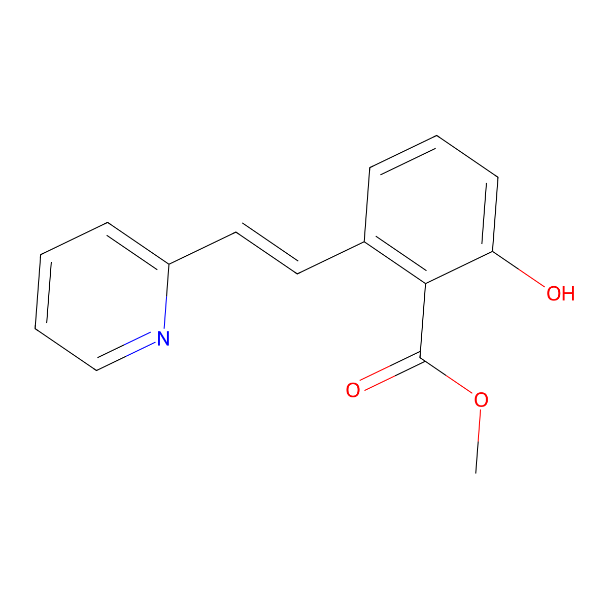 Methyl 2-hydroxy-6-[2-(2-pyridinyl)ethenyl]benzoate molecular structure, CAS 365542-31-0
