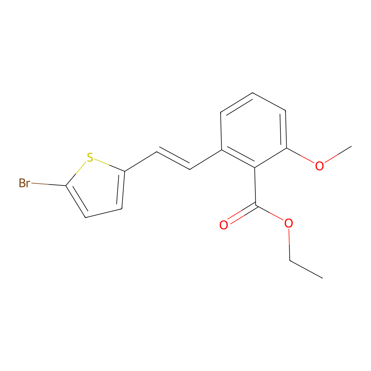 2-[2-(5-Bromo-thiophen-2-yl)-vinyl]-6-methoxy-benzoic acid ethyl ester molecular structure, CAS 365542-34-3