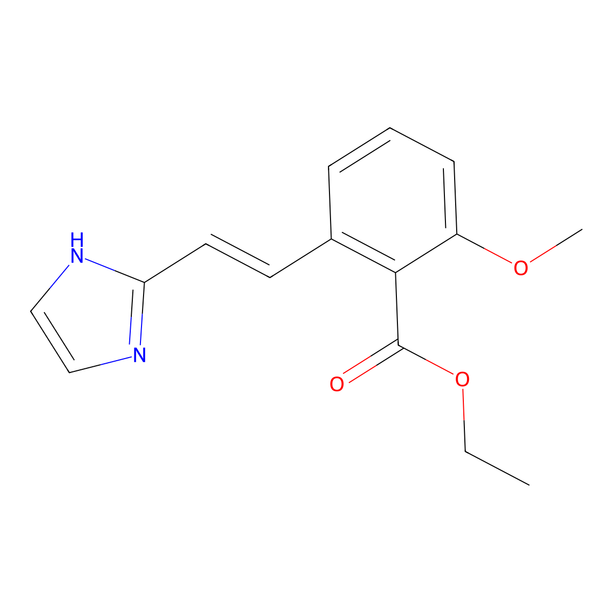 2-[2-(1H-Imidazol-2-yl)-vinyl]-6-methoxy-benzoic acid ethyl ester molecular structure, CAS 365542-37-6