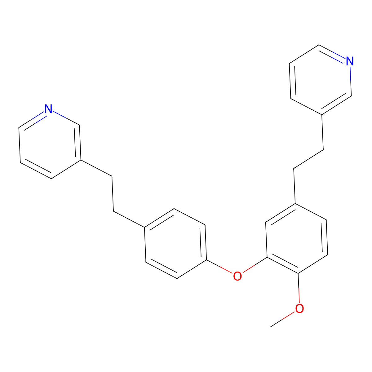 3-[2-[4-[2-Methoxy-5-[2-(3-pyridyl)ethyl]phenoxy]phenyl]ethyl]pyridine molecular structure, CAS 365542-40-1