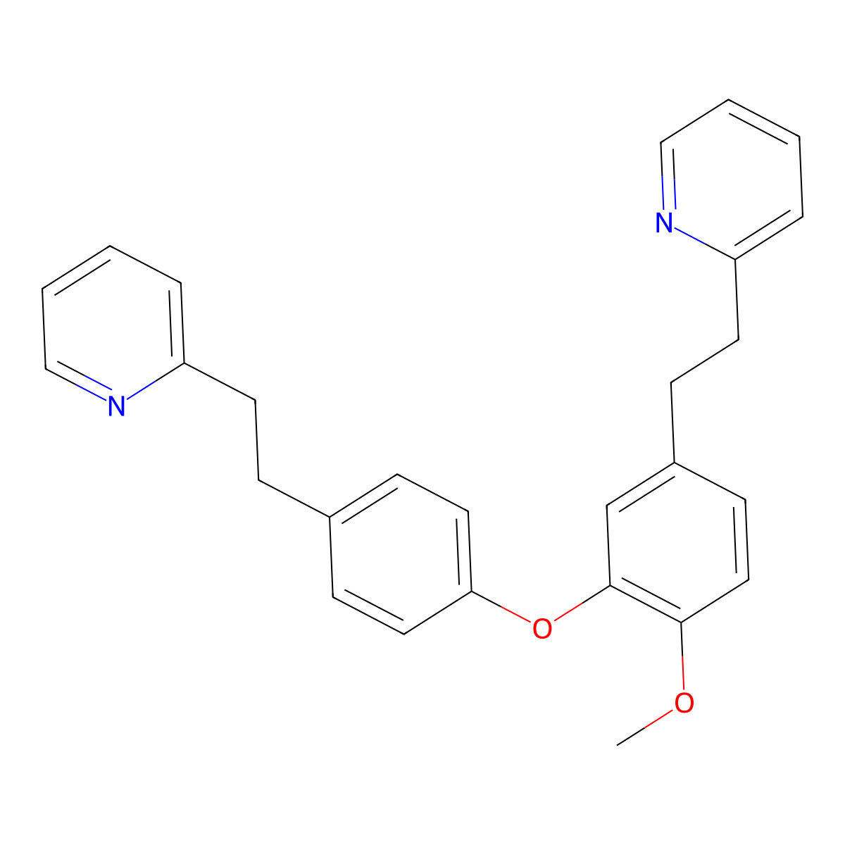 2-[2-[4-[2-Methoxy-5-[2-(2-pyridyl)ethyl]phenoxy]phenyl]ethyl]pyridine molecular structure, CAS 365542-43-4