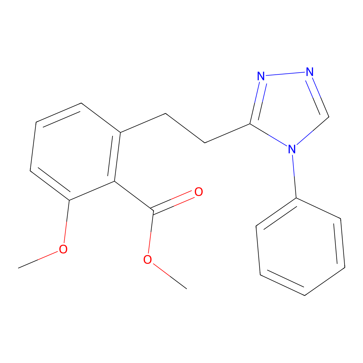 2-Methoxy-6-[2-(4-phenyl-4H-[1,2,4]triazol-3-yl)-ethyl]-benzoic acid methyl ester molecular structure, CAS 365542-62-7