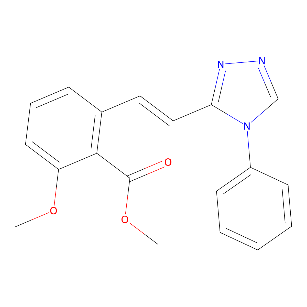Methyl 2-methoxy-6-[(Z)-2-(4-phenyl-1,2,4-triazol-3-yl)vinyl]benzoate molecular structure, CAS 365542-65-0