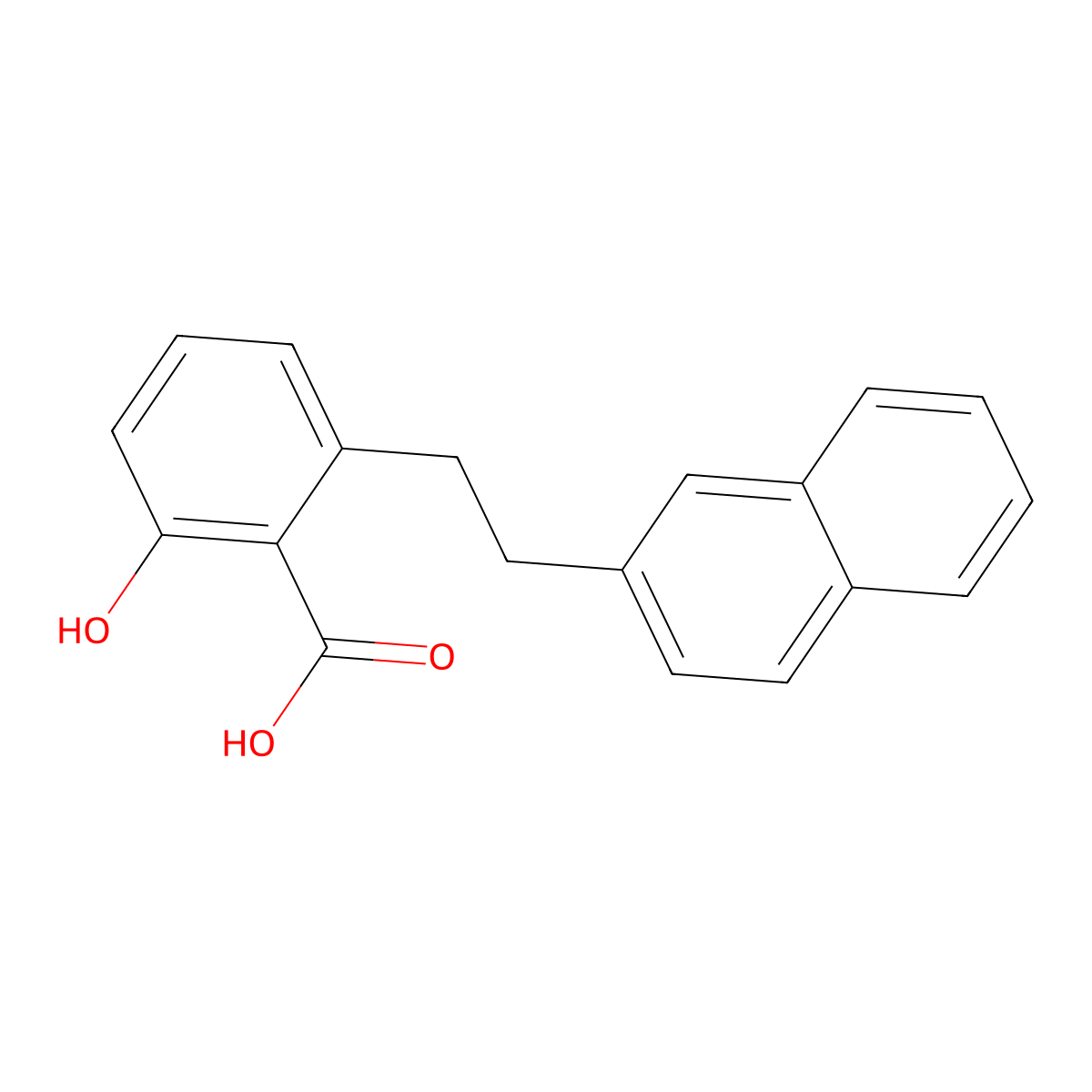 2-Hydroxy-6-(2-naphthalen-2-yl-ethyl)-benzoic acid molecular structure, CAS 365542-77-4