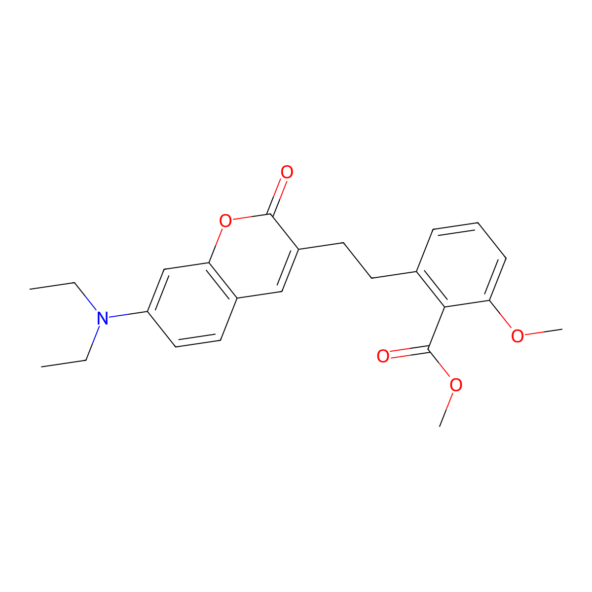 2-[2-(7-Diethylamino-2-oxo-2H-chromen-3-yl)-ethyl]-6-methoxy-benzoic acid methyl ester molecular structure, CAS 365542-81-0