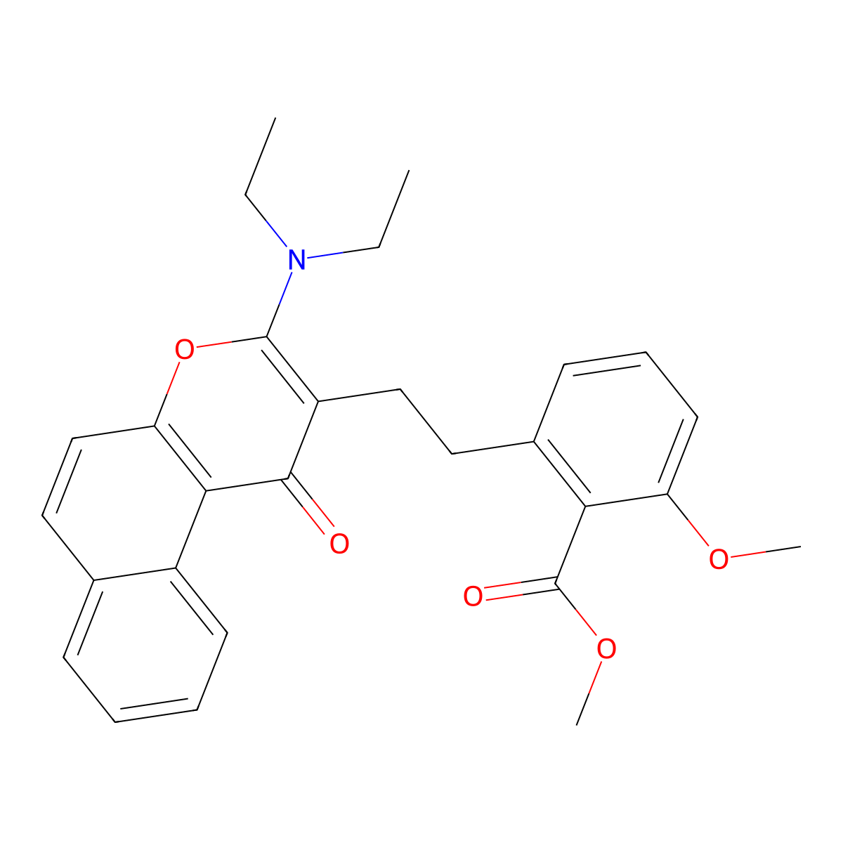 2-[2-(3-Diethylamino-1-oxo-1H-benzo[f]chromen-2-yl)-ethyl]-6-methoxy-benzoic acid methyl ester molecular structure, CAS 365542-83-2