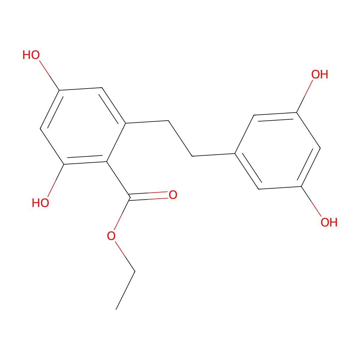 2-[2-(3,5-Dihydroxy-phenyl)-ethyl]-4,6-dihydroxy-benzoic acid ethyl ester molecular structure, CAS 365542-95-6