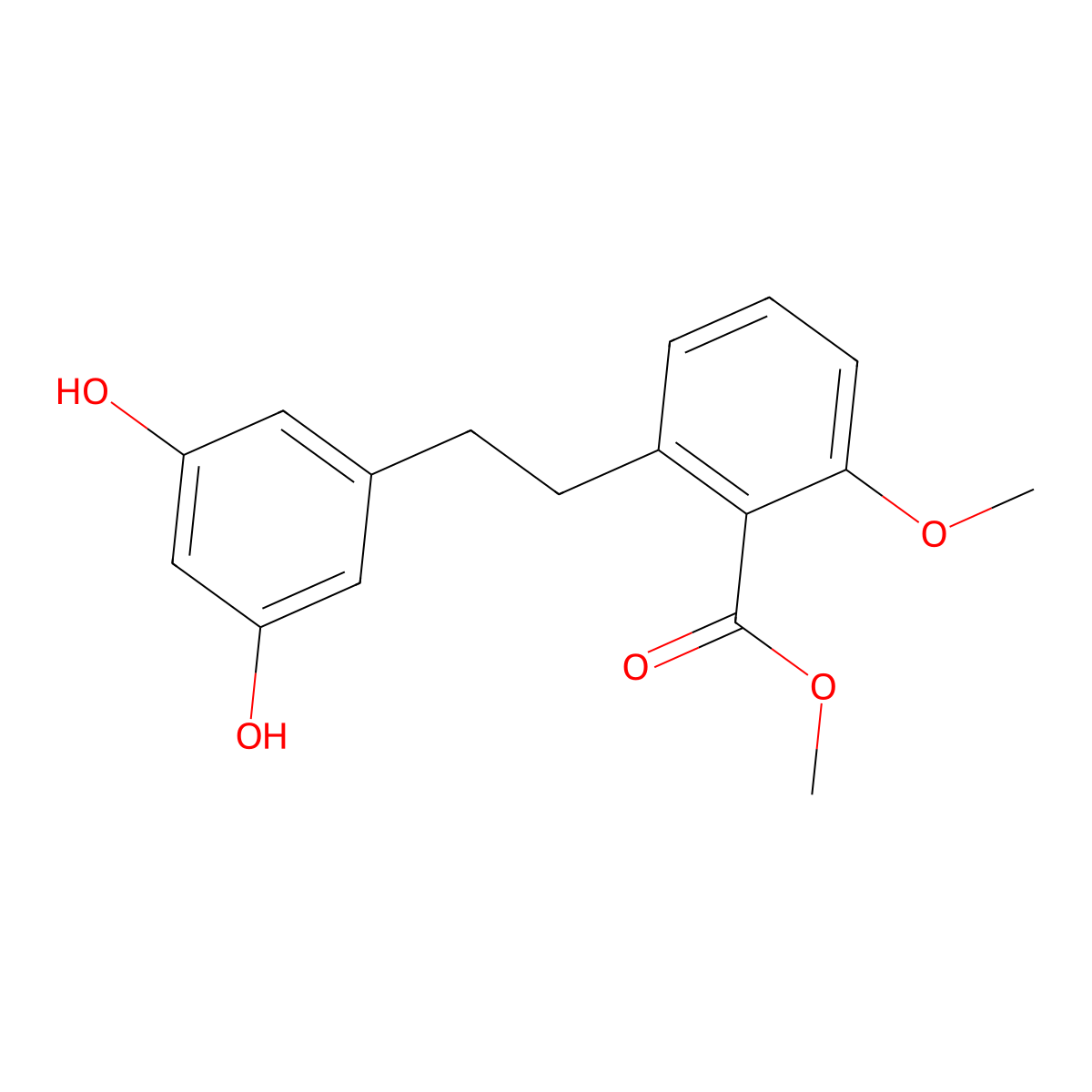 2-[2-(3,5-Dihydroxy-phenyl)-ethyl]-6-methoxy-benzoic acid methyl ester molecular structure, CAS 365542-96-7