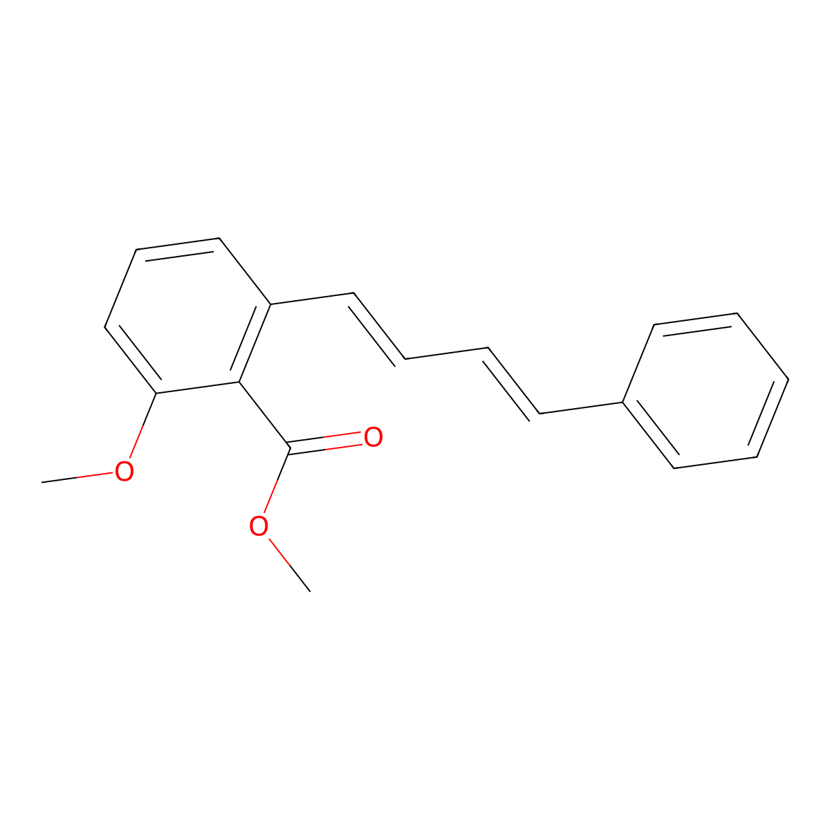 2-Methoxy-6-(4-phenyl-buta-1,3-dienyl)-benzoic acid methyl ester molecular structure, CAS 365543-06-2
