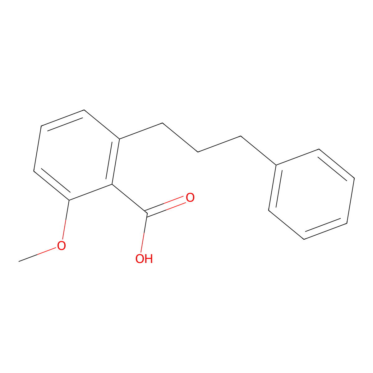 2-Methoxy-6-(3-phenyl-propyl)-benzoic acid molecular structure, CAS 365543-10-8