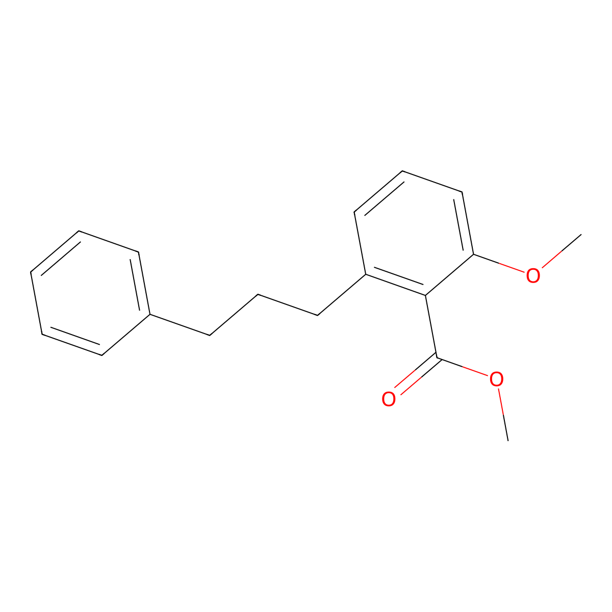 2-Methoxy-6-(3-phenyl-propyl)-benzoic acid methyl ester molecular structure, CAS 365543-11-9