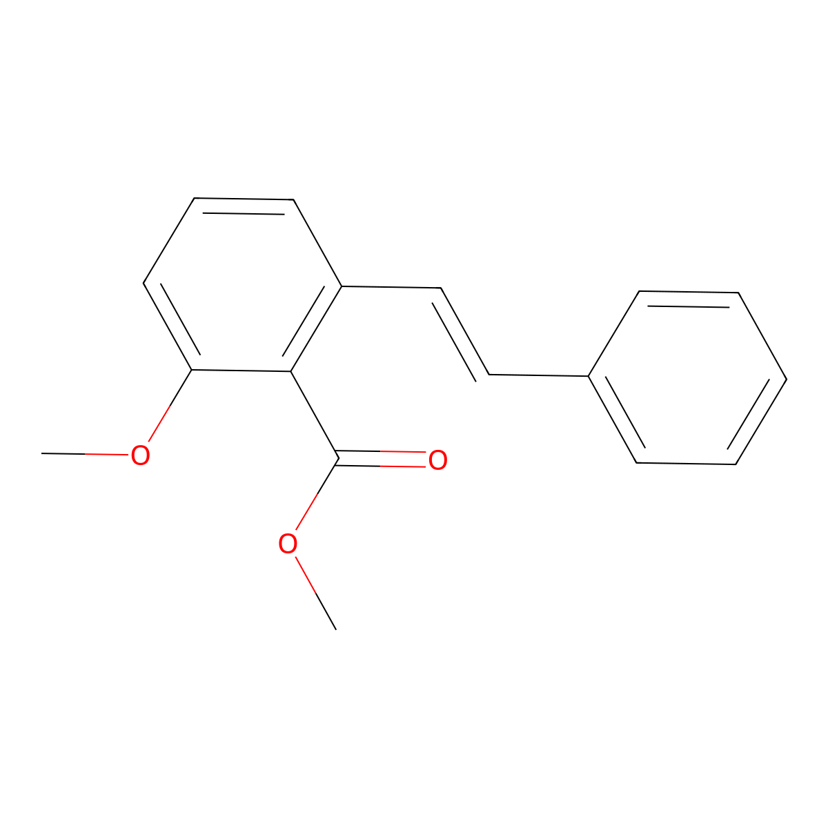 2-Methoxy-6-styryl-benzoic acid methyl ester molecular structure, CAS 365543-13-1