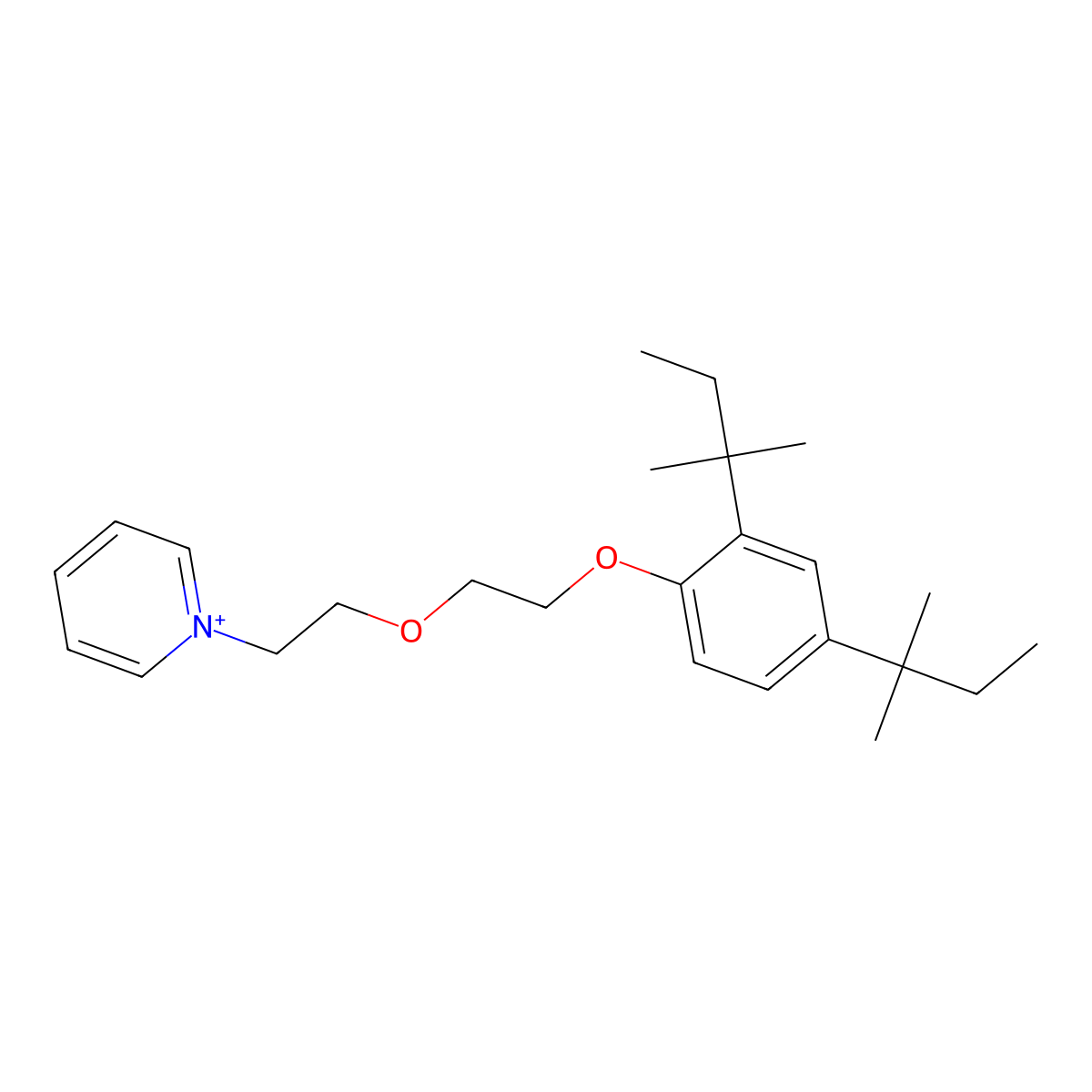 1-(2-{2-[2,4-Bis(2-methylbutan-2-yl)phenoxy]ethoxy}ethyl)pyridinium molecular structure, CAS 365543-46-0