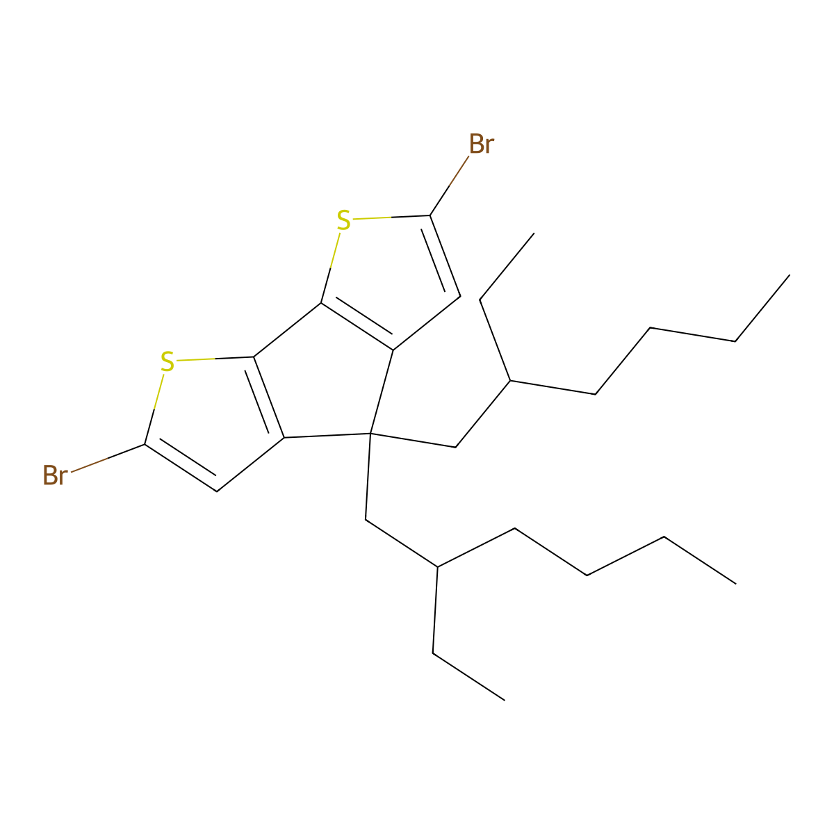 2,6-dibromo-4,4-bis(2-ethylhexyl)-4H-cyclopenta[1,2-b:5,4-b']dithiophene molecular structure, CAS 365547-21-3