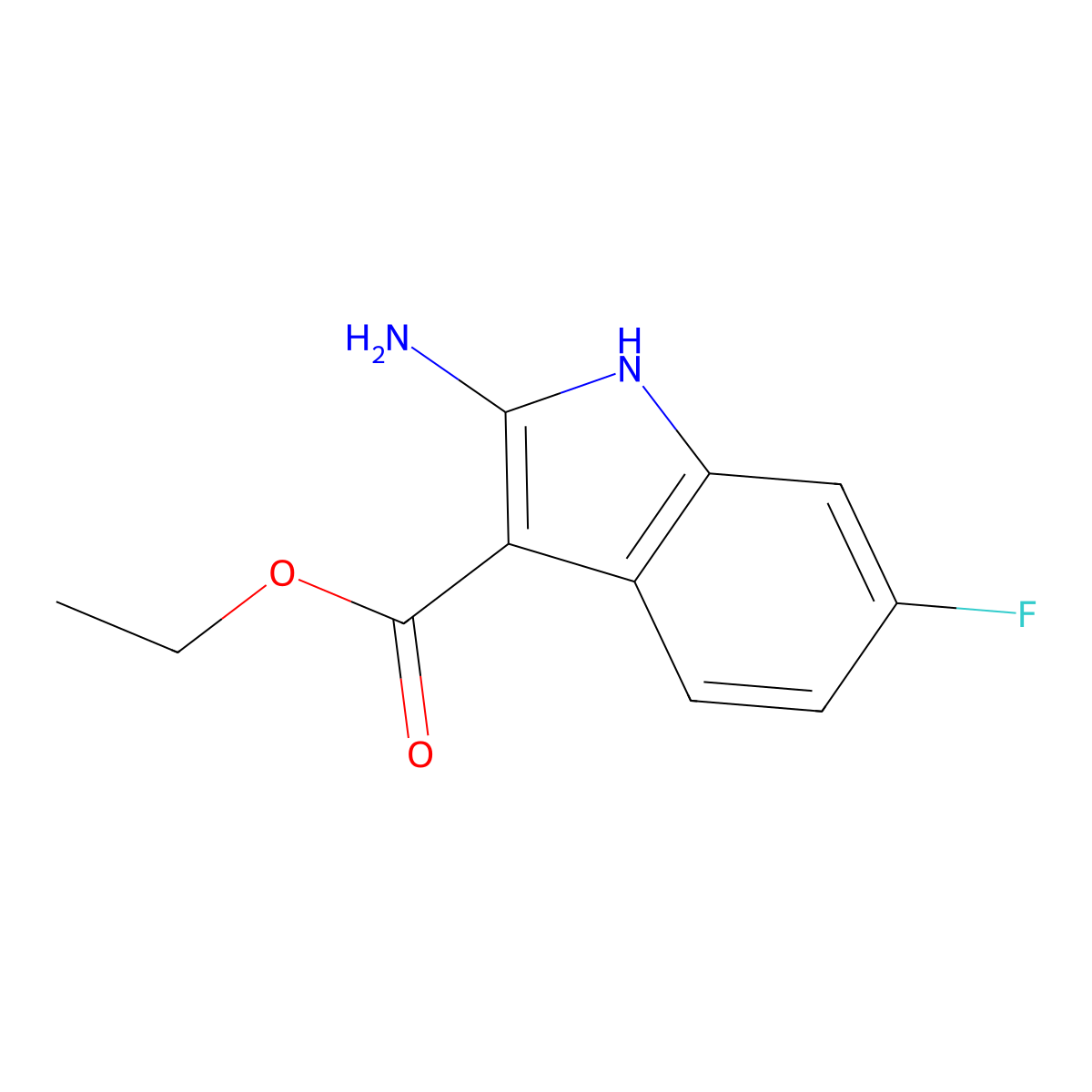 ethyl 2-amino-6-fluoro-1H-indole-3-carboxylate molecular structure, CAS 365547-79-1