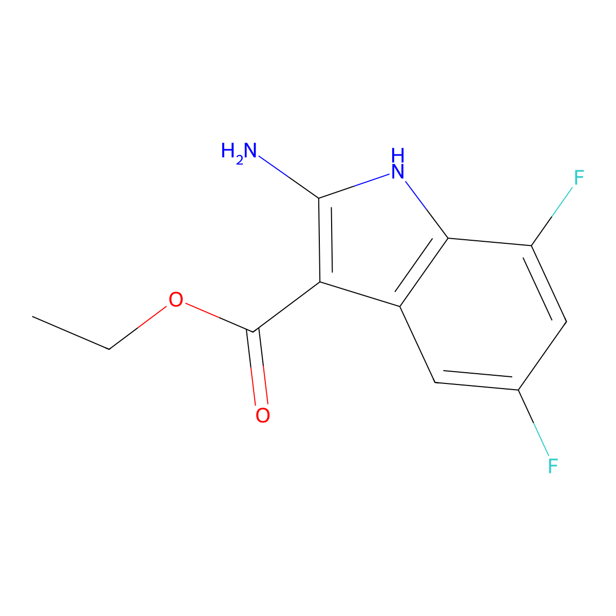 Ethyl 2-amino-5,7-difluoro-1h-indole-3-carboxylate molecular structure, CAS 365547-83-7