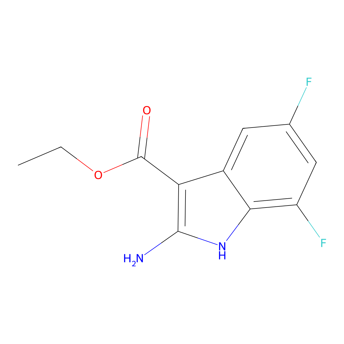 Ethyl 2-amino-5,7-difluoro-1h-indole-3-carboxylate molecular structure, CAS 365547-83-7