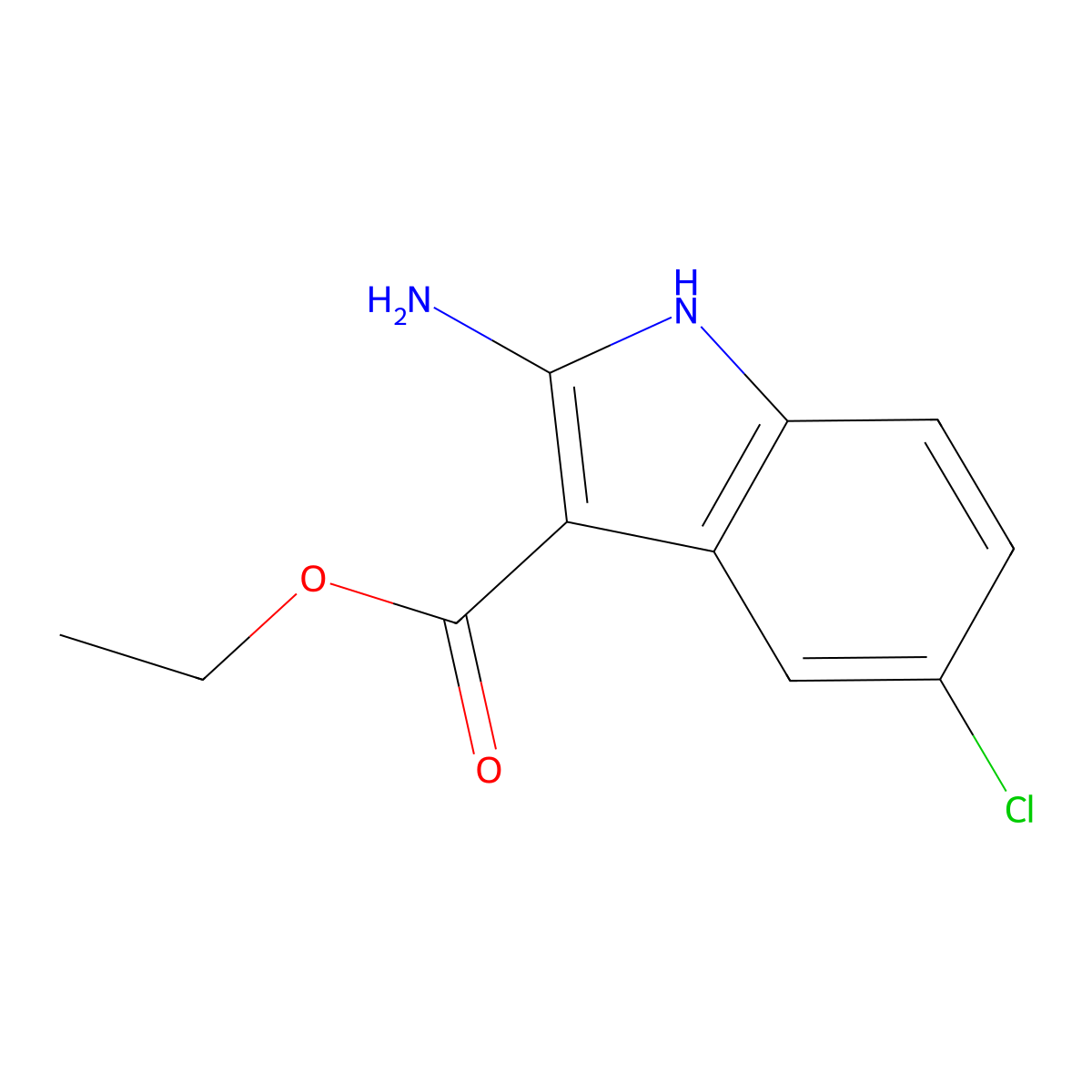 Ethyl 2-amino-5-chloro-1H-indole-3-carboxylate molecular structure, CAS 365547-91-7