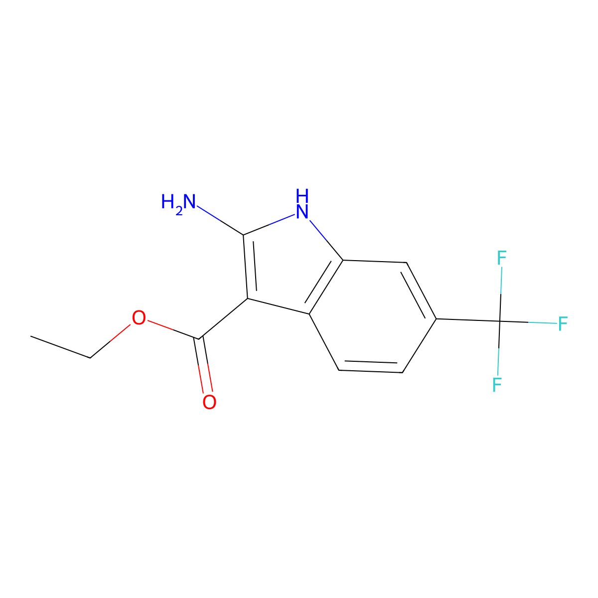 ethyl 2-amino-6-(trifluoromethyl)-1H-indole-3-carboxylate molecular structure, CAS 365547-98-4