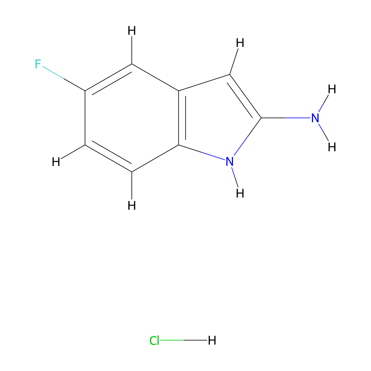 2-Amino-5-fluoroindole hydrochloride molecular structure, CAS 365548-11-4