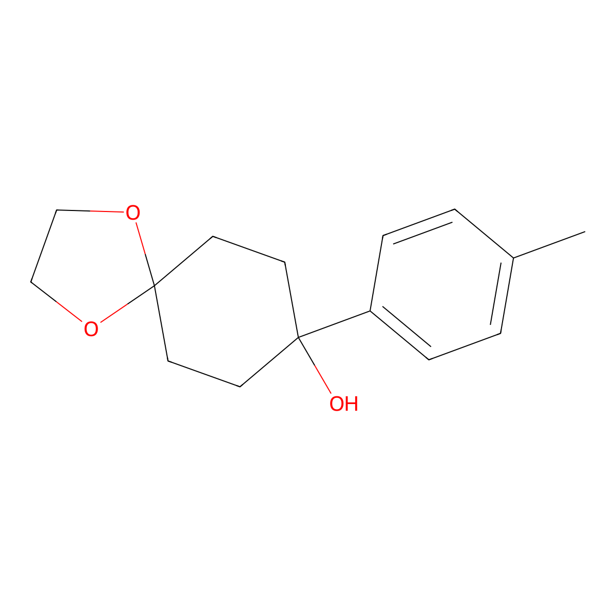 8-(p-Tolyl)-1,4-dioxaspiro[4.5]decan-8-ol molecular structure, CAS 365553-53-3