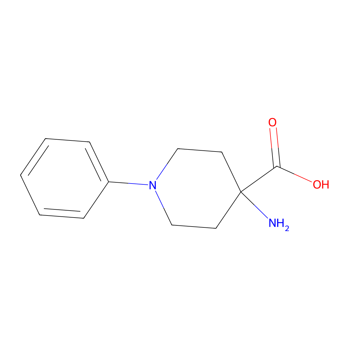 4-Amino-1-phenylpiperidine-4-carboxylic acid molecular structure, CAS 365554-49-0