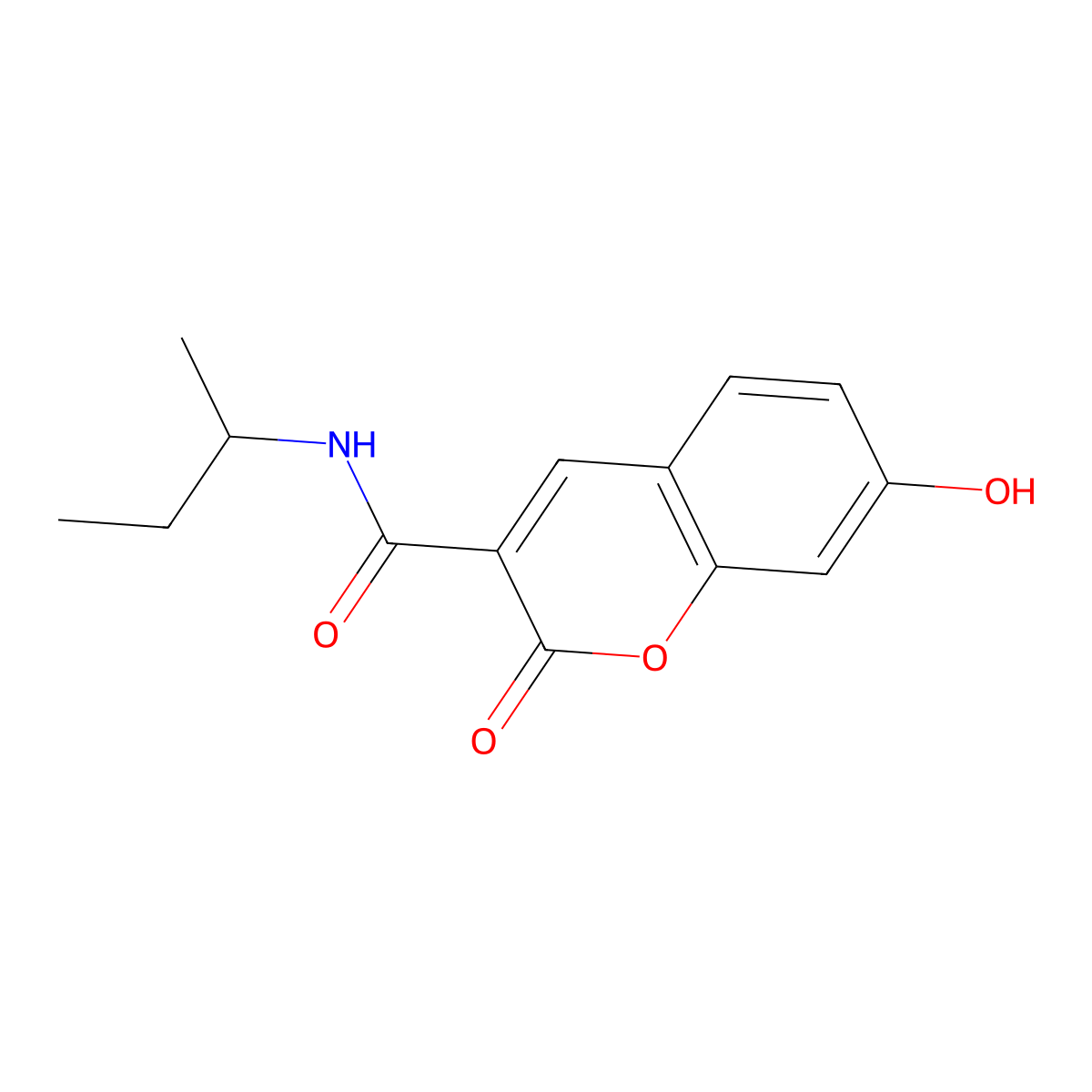 N-(butan-2-yl)-7-hydroxy-2-oxo-2H-chromene-3-carboxamide molecular structure, CAS 365555-30-2