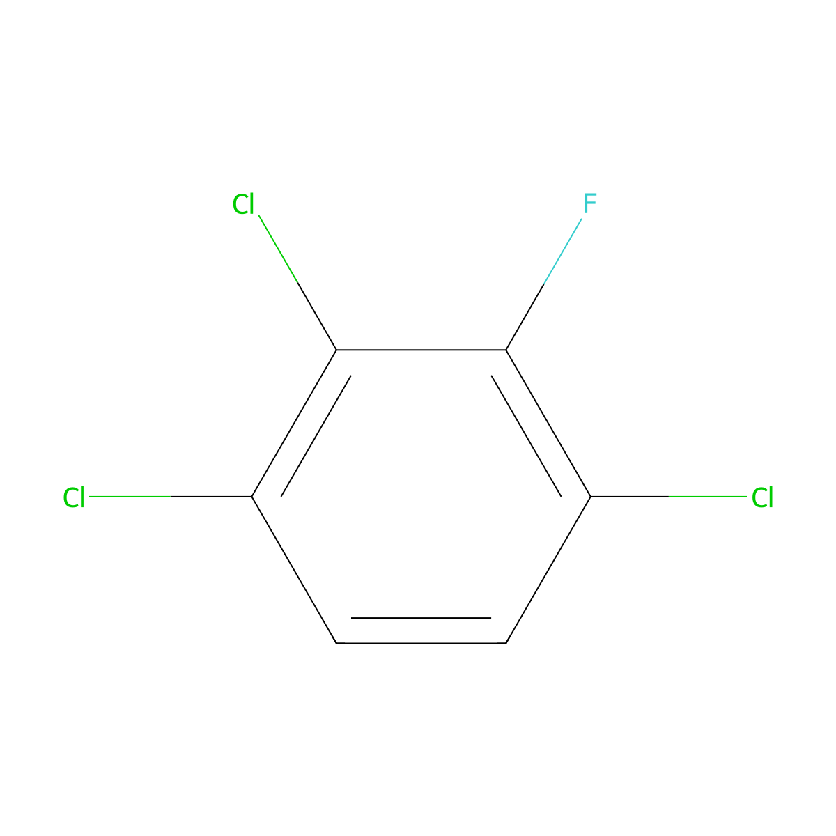 1,2,4-Trichloro-3-fluorobenzene molecular structure, CAS 36556-35-1