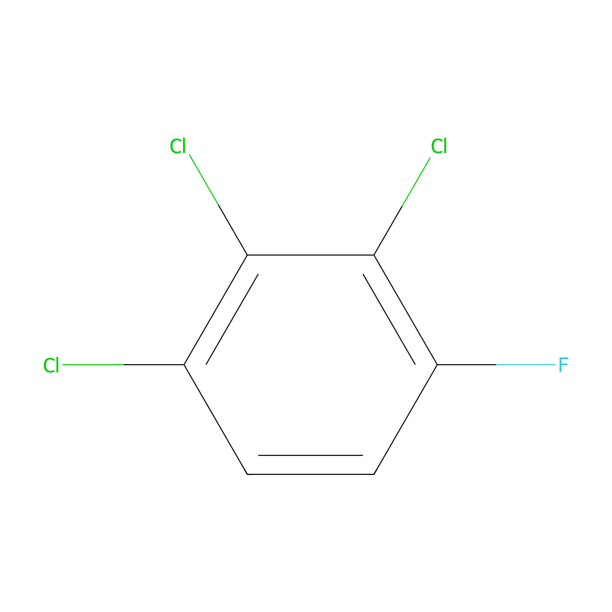 Benzene, 1,2,3-trichloro-4-fluoro- molecular structure, CAS 36556-36-2