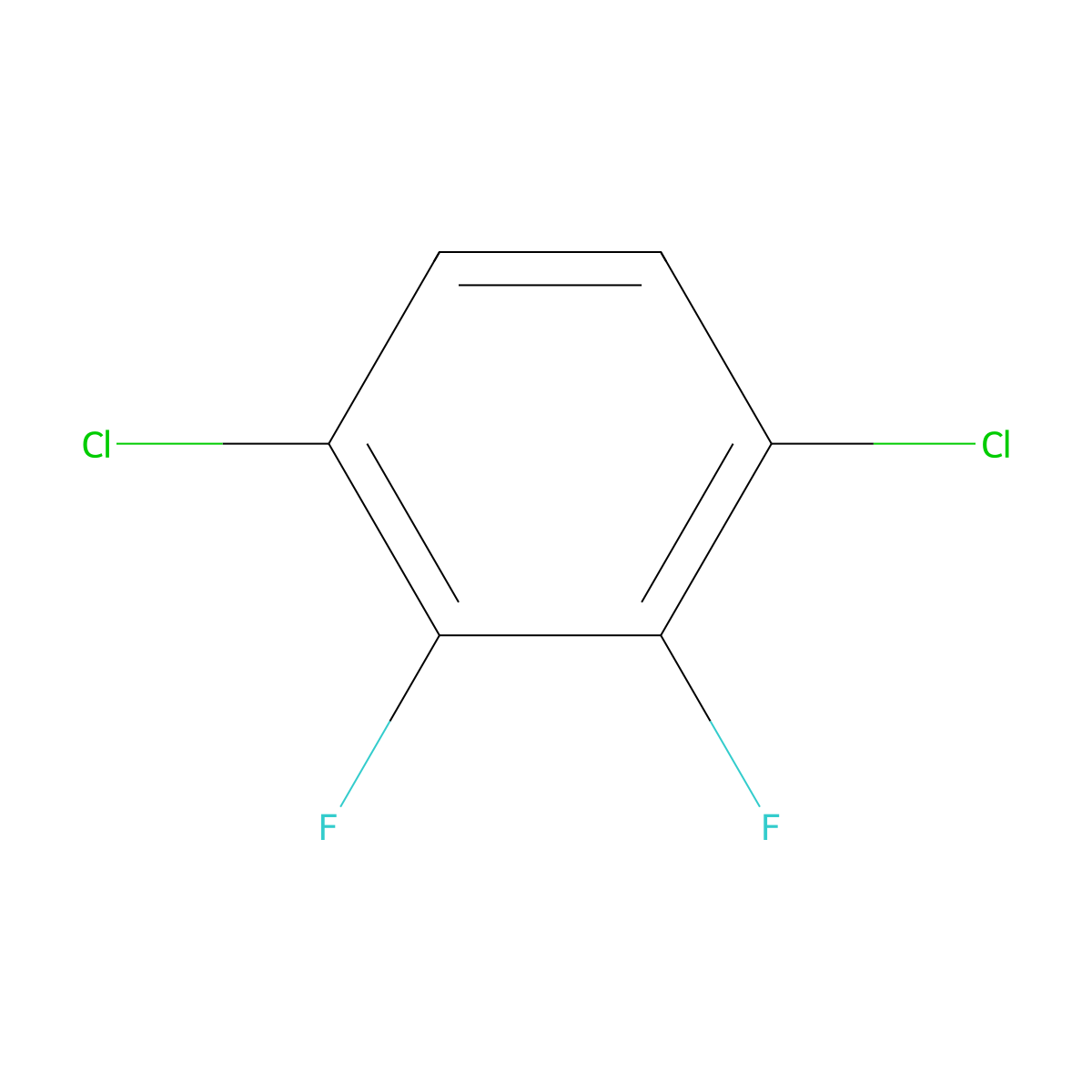 1,4-Dichloro-2,3-difluorobenzene molecular structure, CAS 36556-38-4