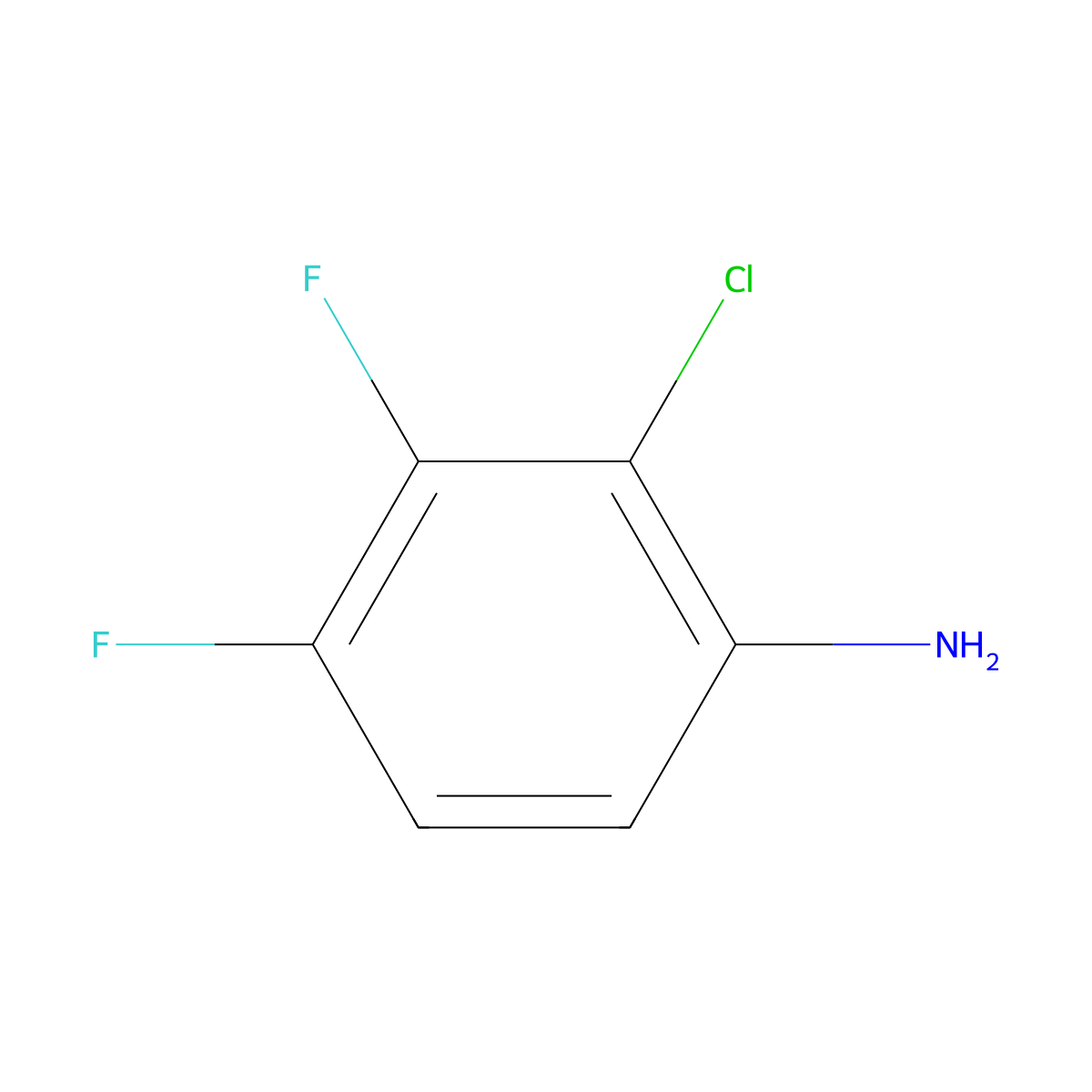 2-Chloro-3,4-difluoroaniline molecular structure, CAS 36556-48-6