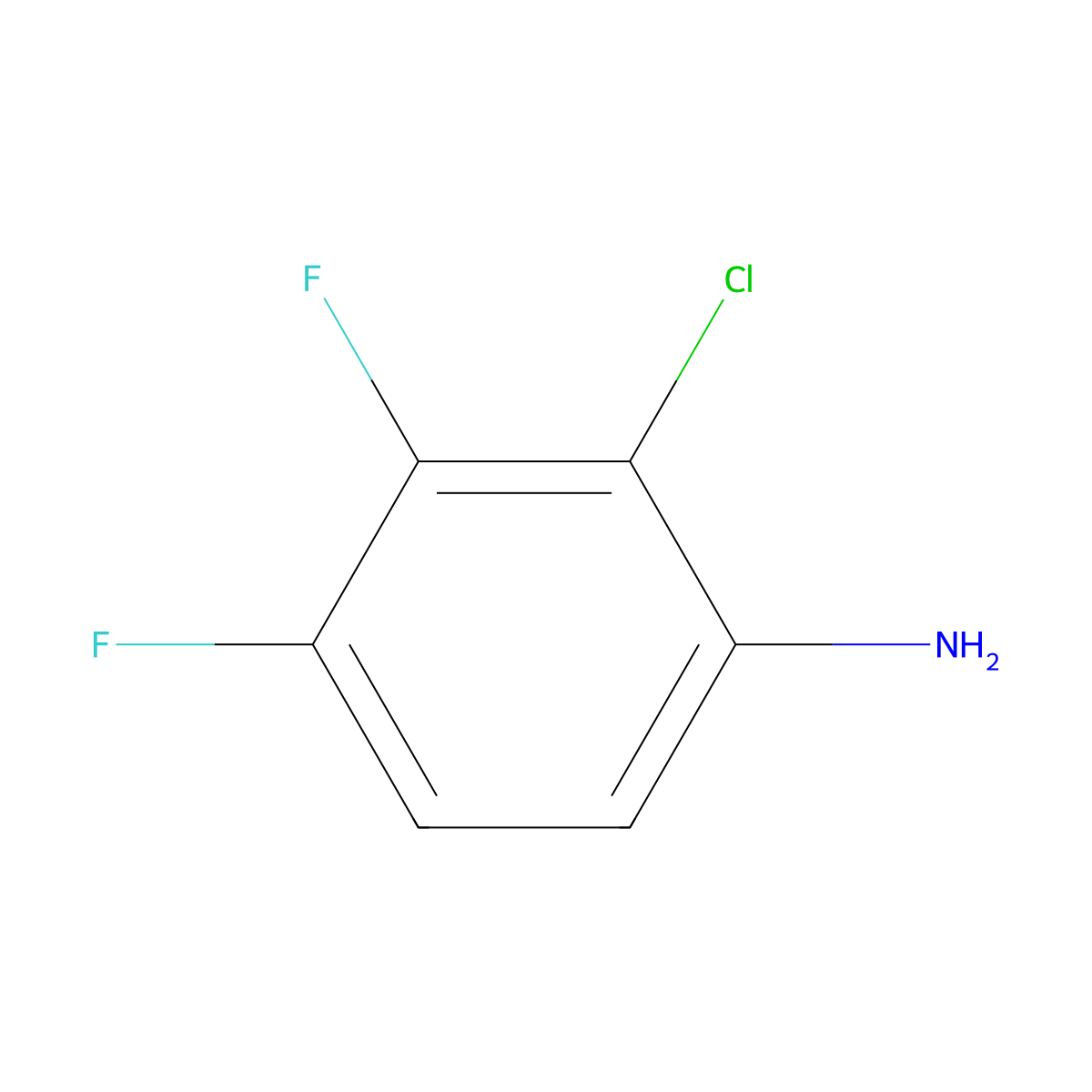 2-Chloro-3,4-difluoroaniline molecular structure, CAS 36556-48-6