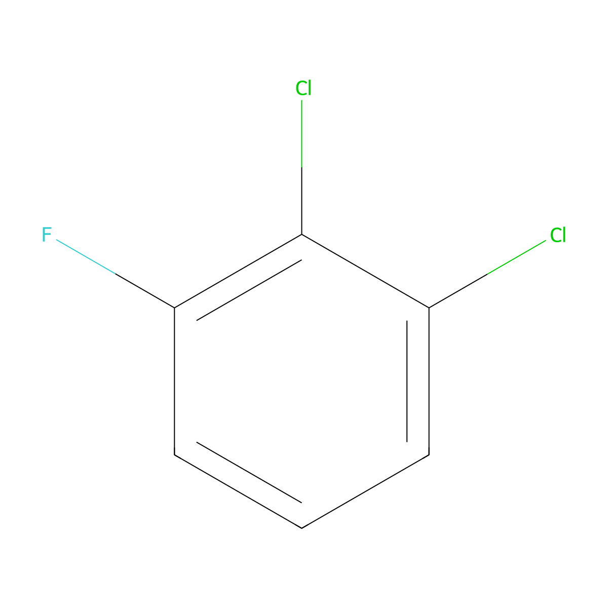 Benzene, 1,2-dichloro-3-fluoro- molecular structure, CAS 36556-50-0