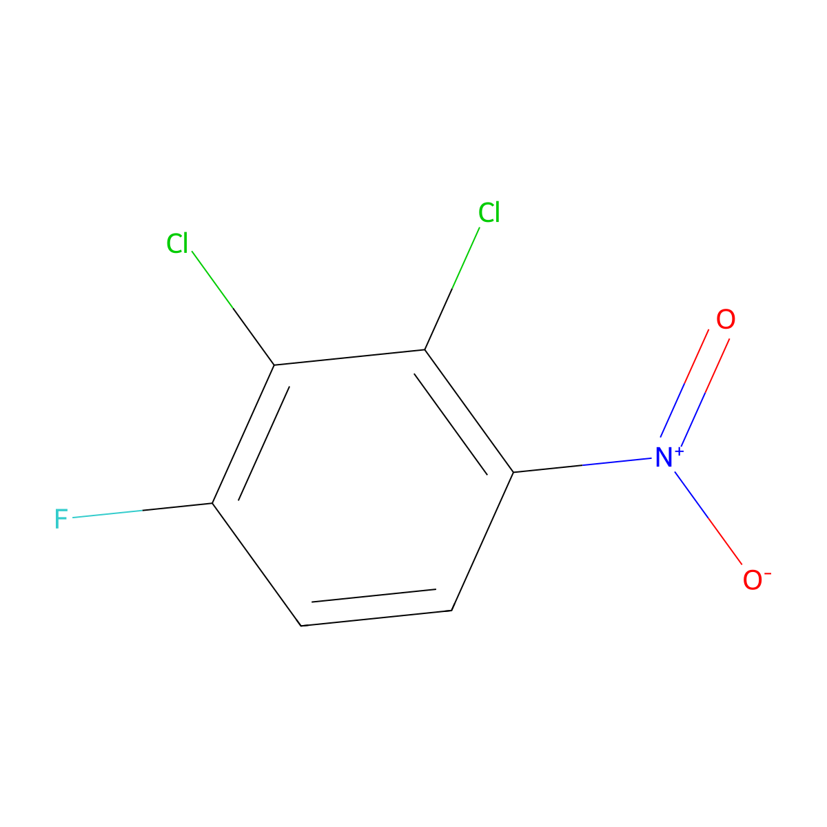2,3-Dichloro-4-fluoronitrobenzene molecular structure, CAS 36556-51-1