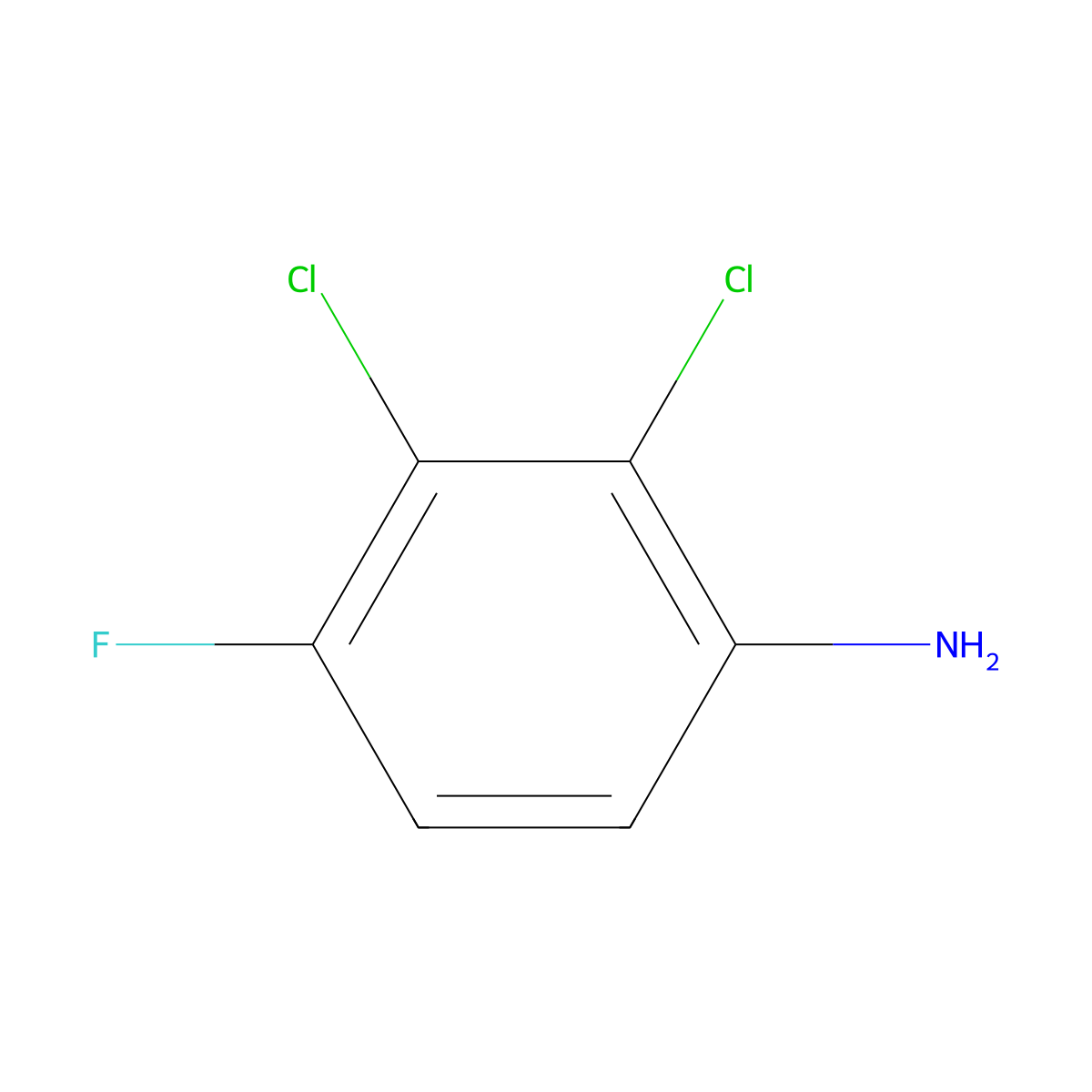 2,3-Dichloro-4-fluoroaniline molecular structure, CAS 36556-52-2