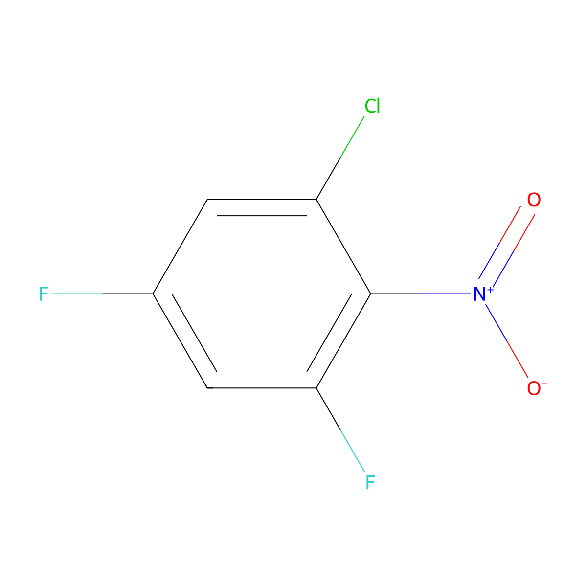 1-Chloro-3,5-difluoro-2-nitrobenzene molecular structure, CAS 36556-55-5