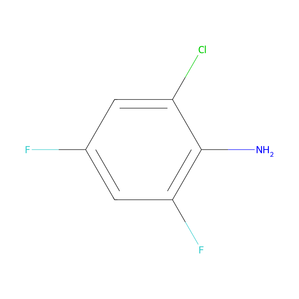 2-Chloro-4,6-difluoroaniline molecular structure, CAS 36556-56-6