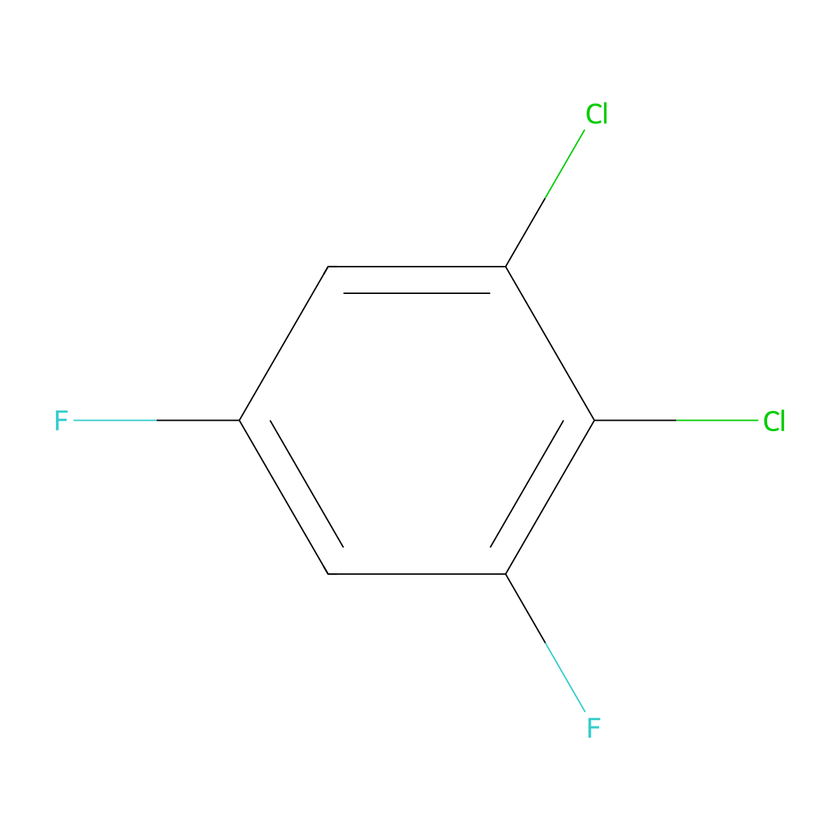 1,2-Dichloro-3,5-difluorobenzene molecular structure, CAS 36556-58-8