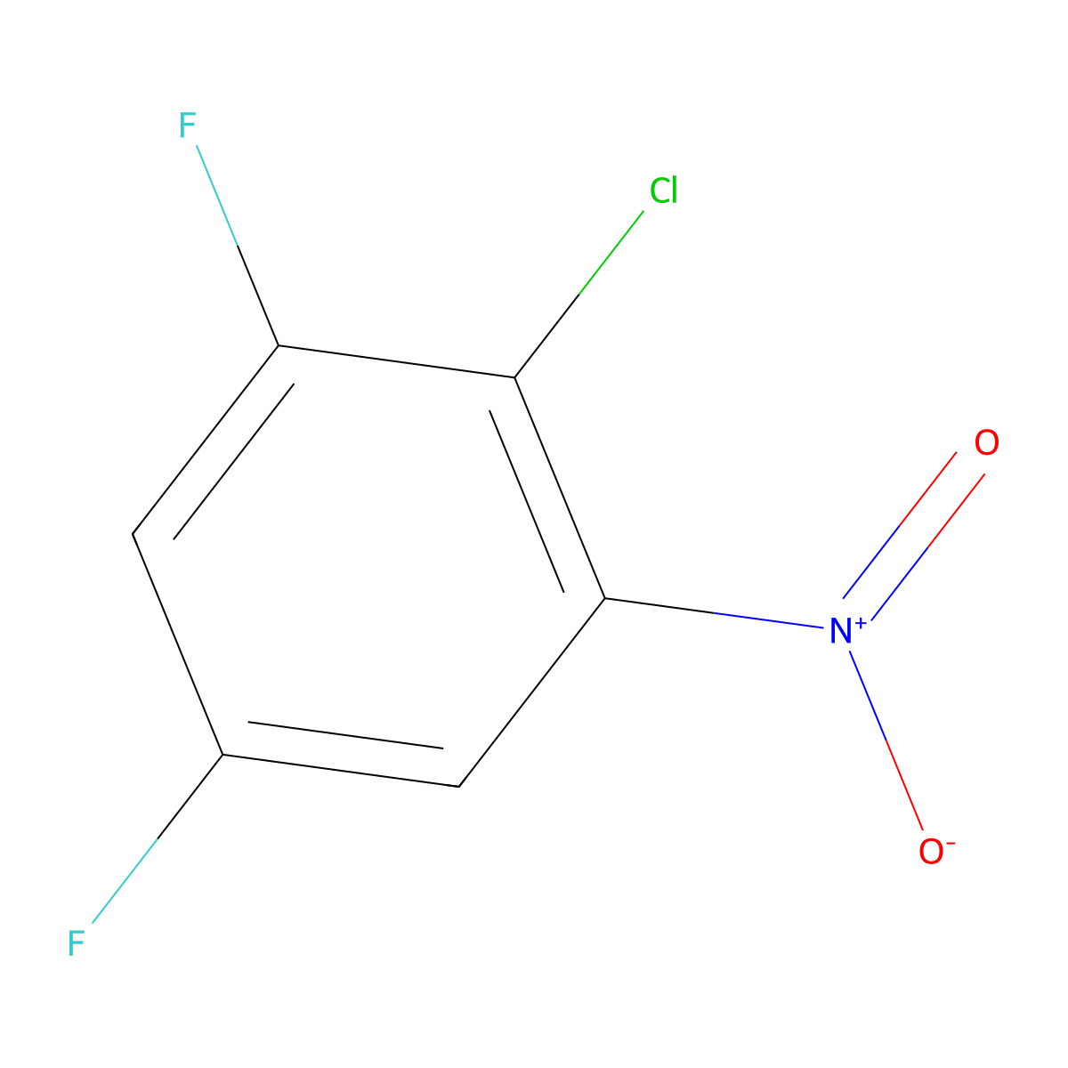 2-Chloro-1,5-difluoro-3-nitrobenzene molecular structure, CAS 36556-59-9