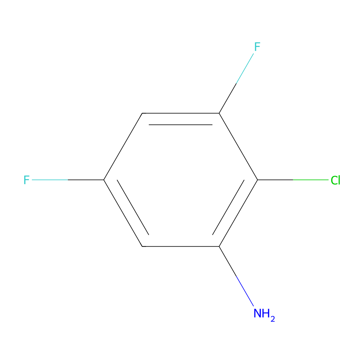 2-Chloro-3,5-difluoroaniline molecular structure, CAS 36556-60-2