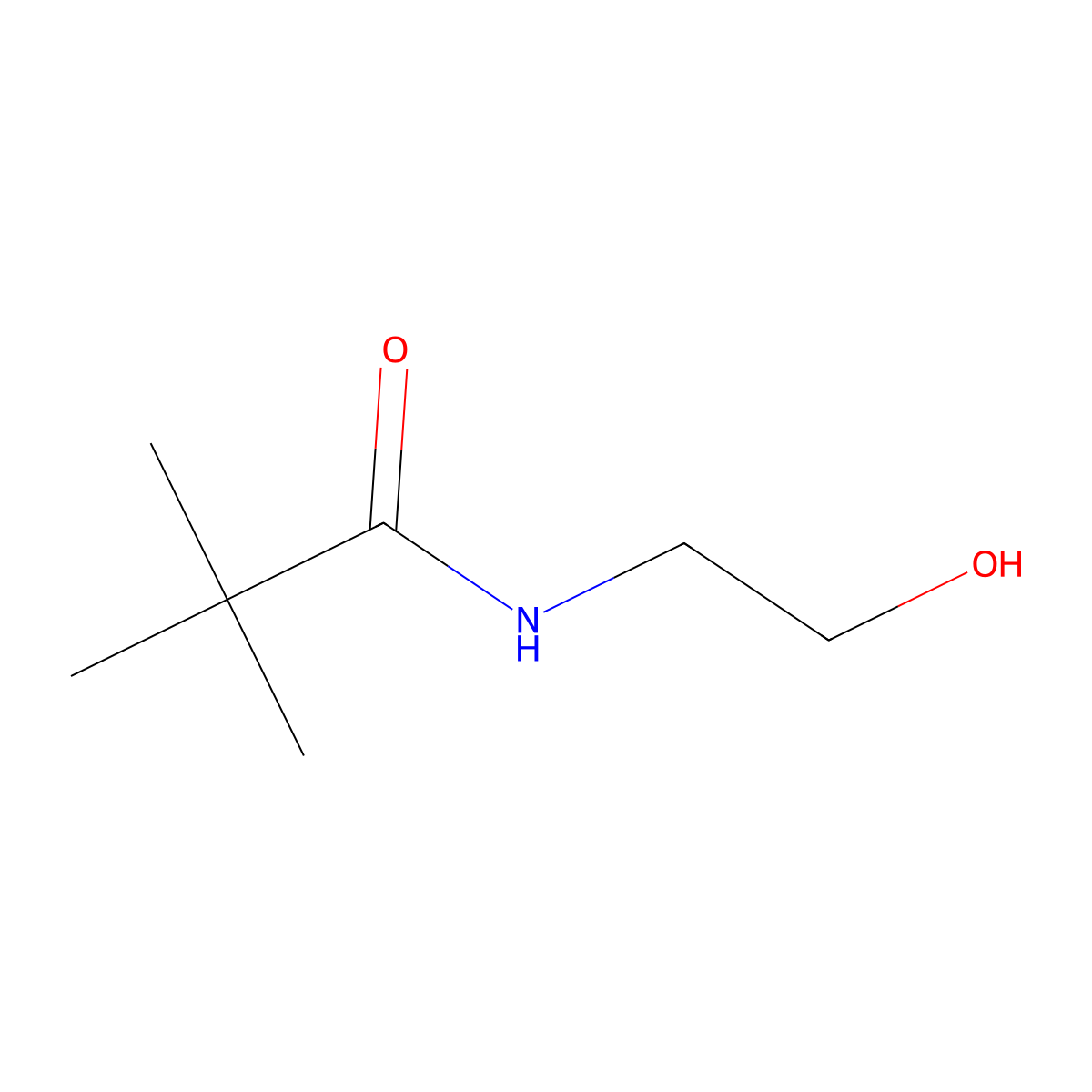 N-(2-hydroxyethyl)-2,2-dimethylpropanamide molecular structure, CAS 36556-72-6