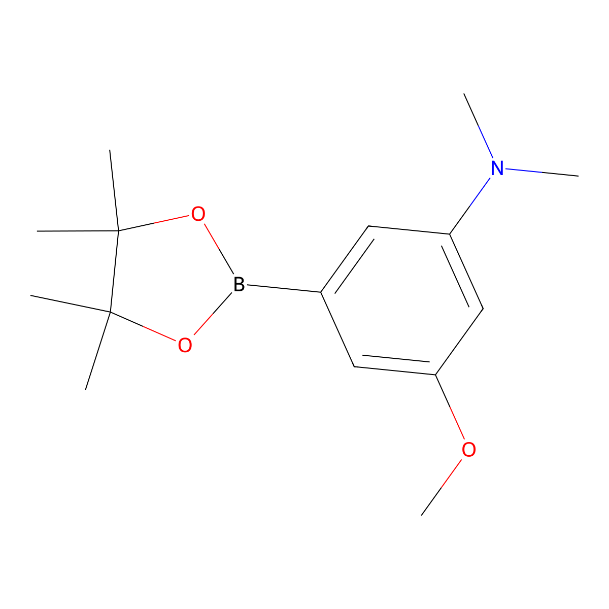 3-Methoxy-N,N-dimethyl-5-(4,4,5,5-tetramethyl-1,3,2-dioxaborolan-2-yl)benzenamine molecular structure, CAS 365564-08-5