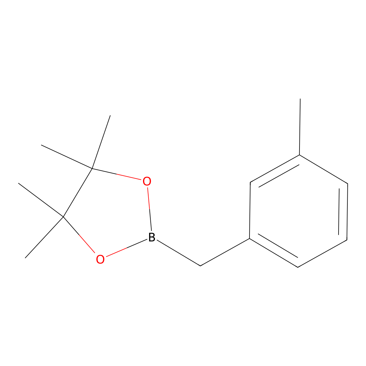 4,4,5,5-Tetramethyl-2-[(3-methylphenyl)methyl]-1,3,2-dioxaborolane molecular structure, CAS 365564-12-1