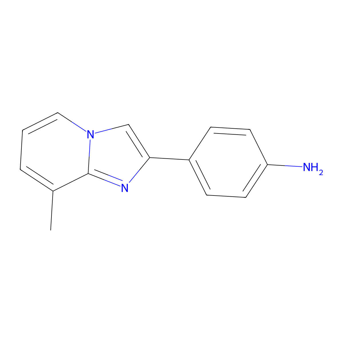 4-{8-Methylimidazo[1,2-a]pyridin-2-yl}aniline molecular structure, CAS 365565-88-4
