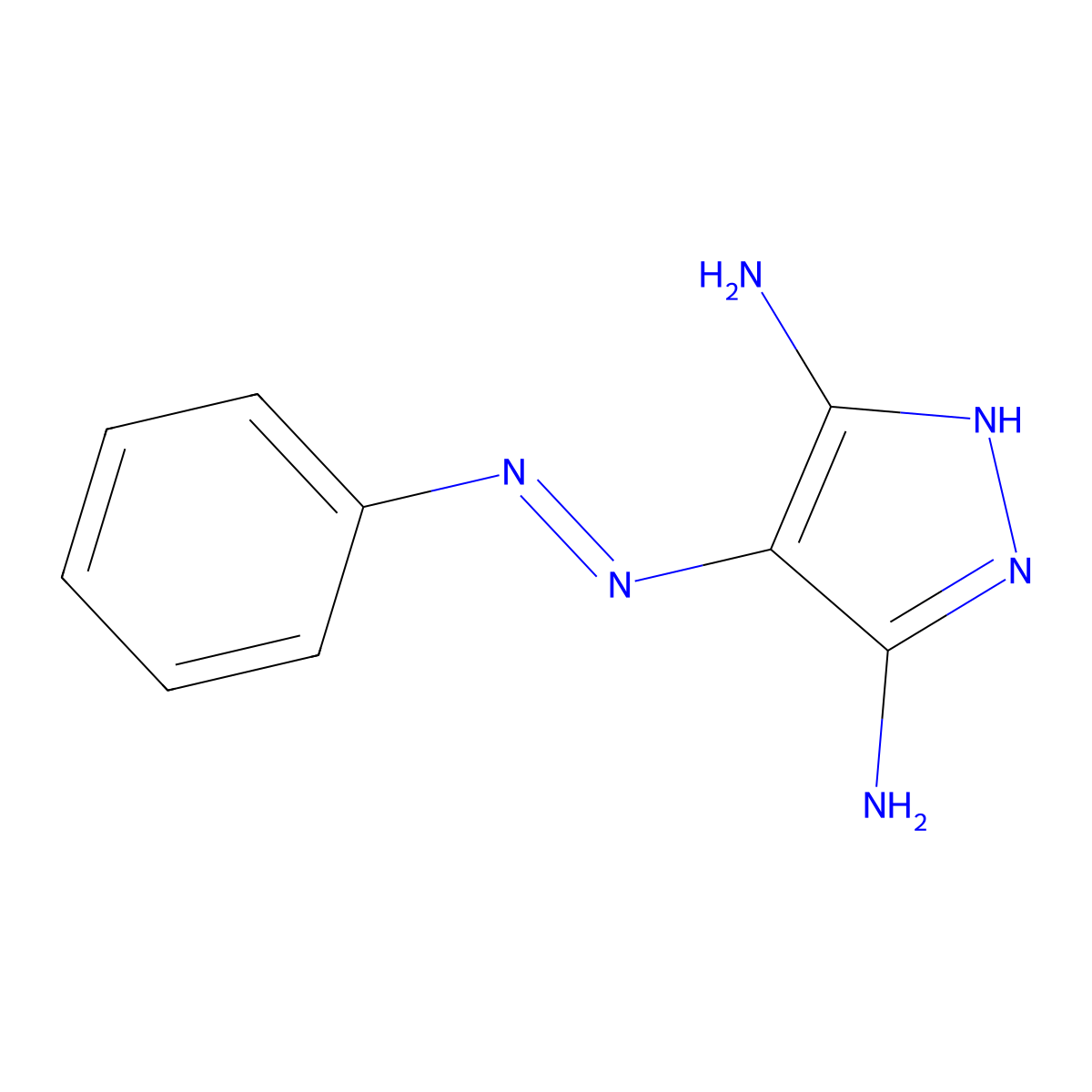 4-(phenyldiazenyl)-1H-pyrazole-3,5-diamine molecular structure, CAS 3656-02-8